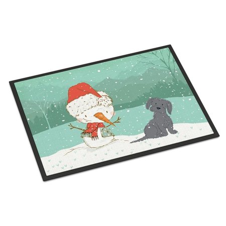 CAROLINES TREASURES 18 x 27 in. Black Maltese Snowman Christmas Indoor or Outdoor Mat CK2092MAT